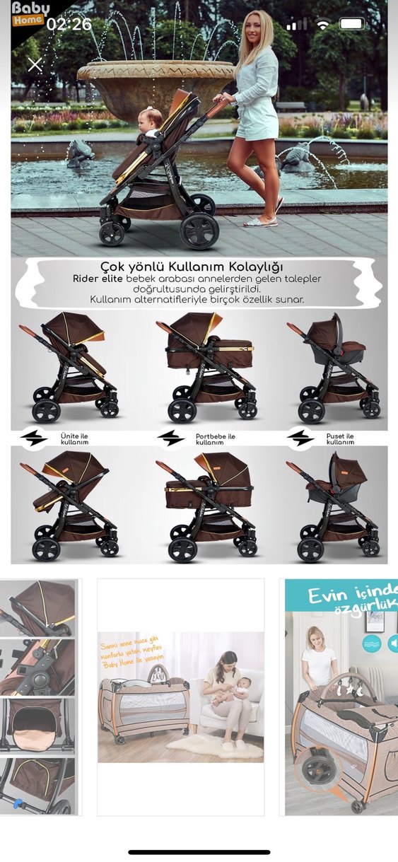 Koyu Kahverengi Bebek Arabası - Görsel 4