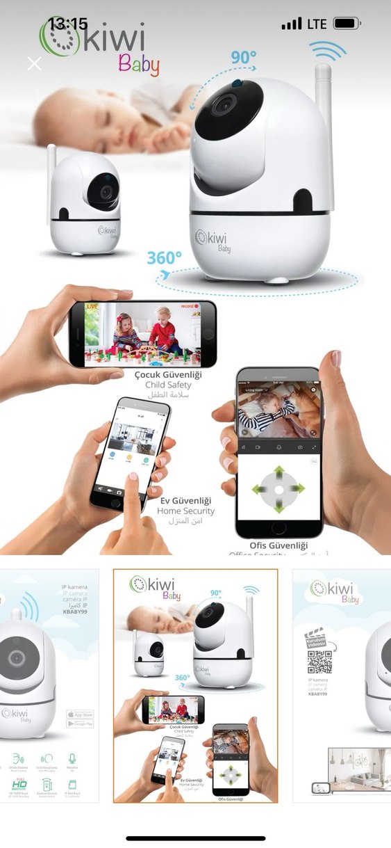 Kiwi Baby Beyaz Bebek Kamerası - Görsel 3