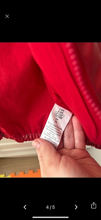 9-12 Ay Beden kırmızı Renk b&g store bebek yagmurluk