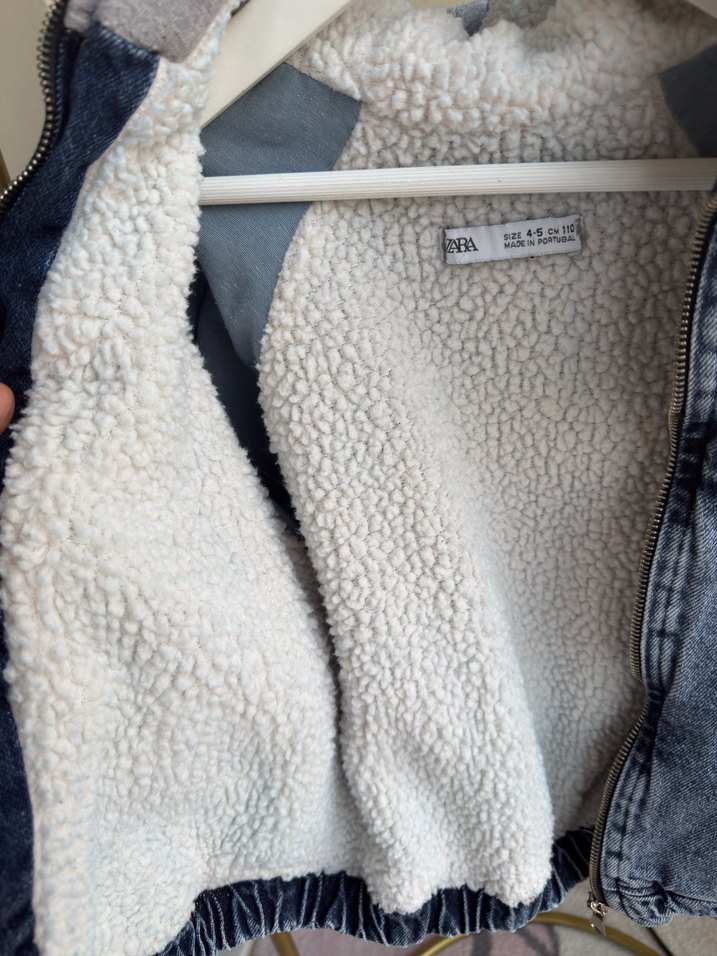 Kapüşonlu Unisex Çocuk Denim Ceket - Görsel 4