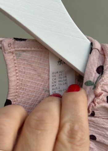 H&M Pembe Kız Çocuk Pamuklu Fırfırlı Elbise - Görsel 3