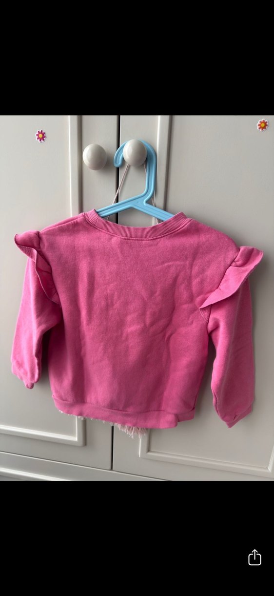 H&M Pembe Fırfırlı Sweatshirt - Görsel 3