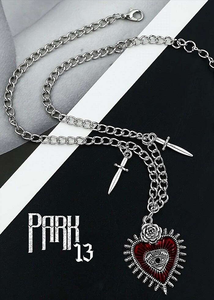 Kalp ve Kılıç kolye - Görsel 2