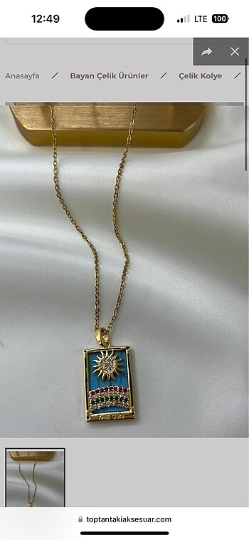Çelik gold kolye