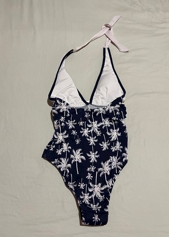 Koyu Mavi Desenli Kadın Mayo - Görsel 2