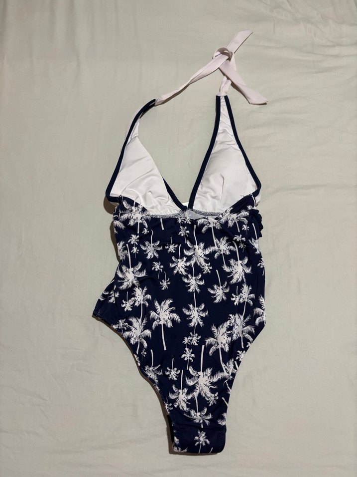 Koyu Mavi Desenli Kadın Mayo - Görsel 2