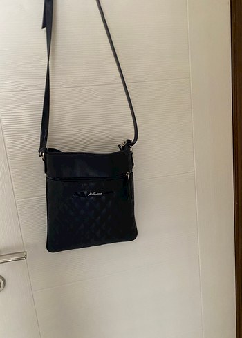 Siyah Deri Kare Desenli Matmazel Kadın Çanta - Görsel 2