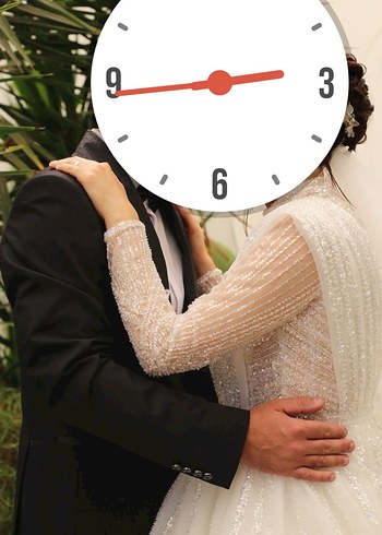 Uzun Kollu V Yaka Prenses Gelinlik - Görsel 3