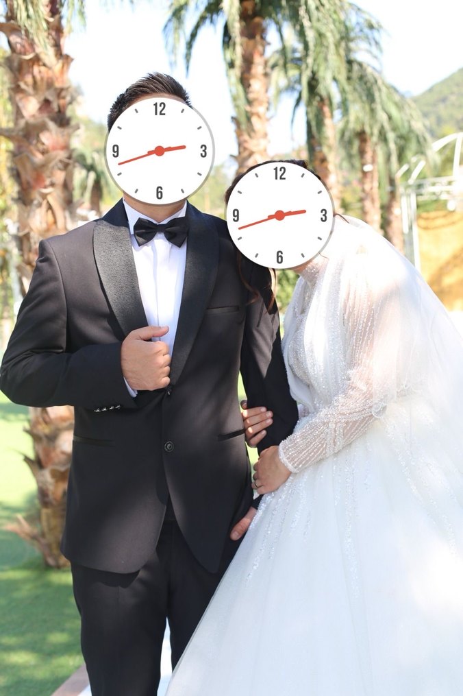 Uzun Kollu V Yaka Prenses Gelinlik - Görsel 5