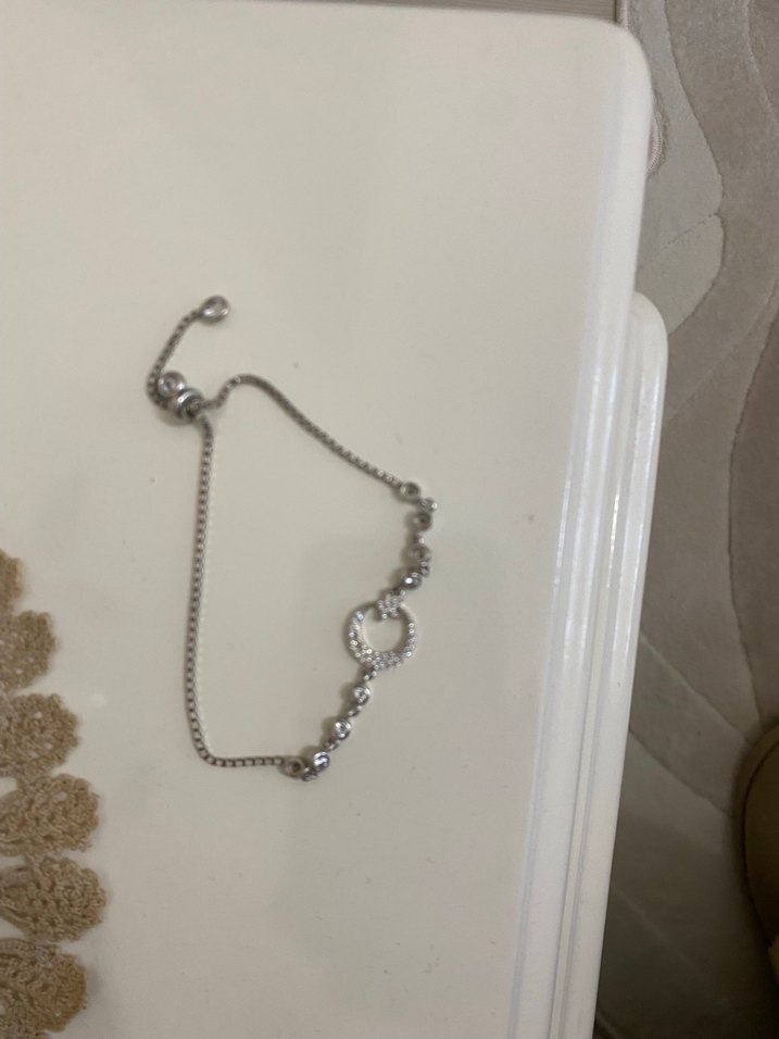 Zincir Detaylı Ay yıldızlı 925 ayar gümüş bileklik - Görsel 5