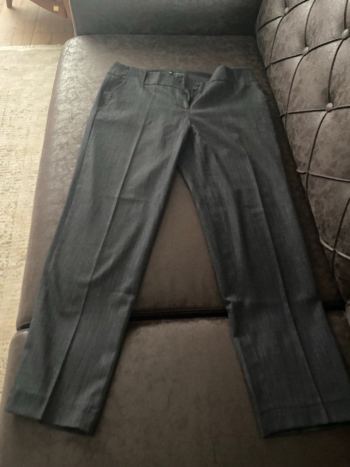 Gri Düğmeli Kadın Denim Pantolon - Görsel 2