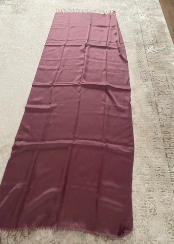 Kadın Parlak Pembe Saten Şal - Görsel 2