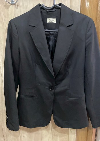 Düğmeli Siyah Kadın Blazer Ceket - Görsel 3