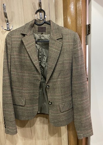 Kadın Gri Düğmeli Ofis Blazeri.Takım set - Görsel 3