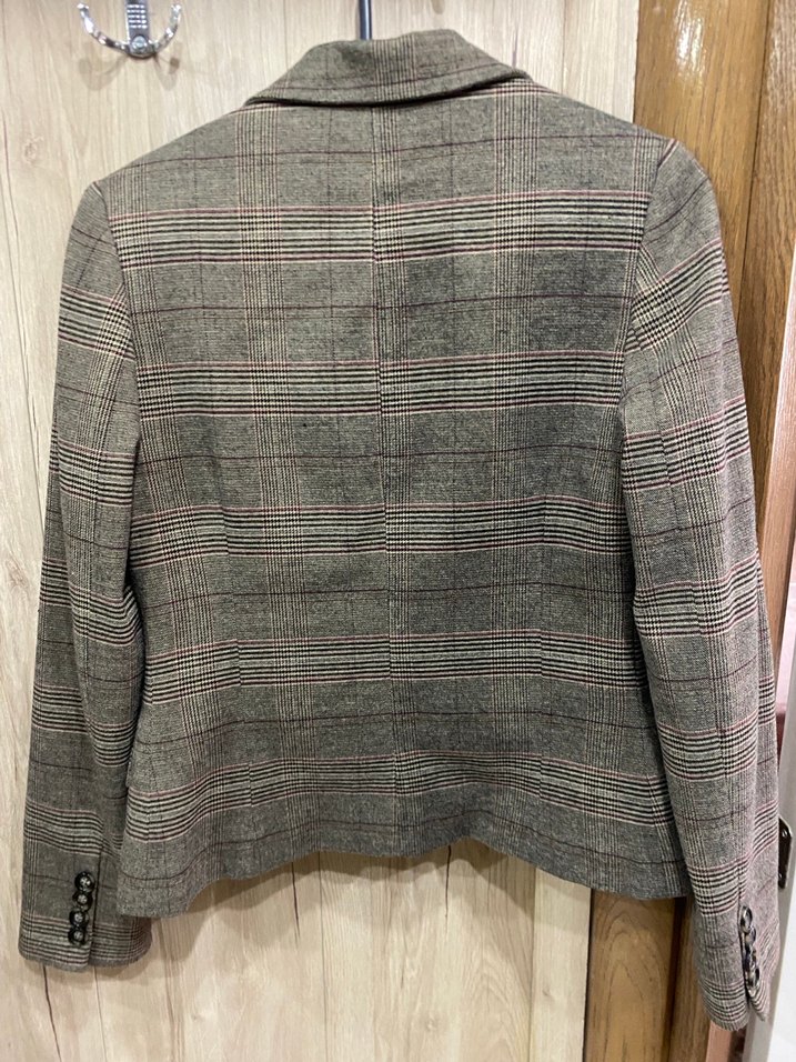 Kadın Gri Düğmeli Ofis Blazeri.Takım set - Görsel 2