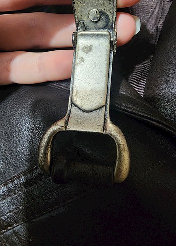 Deri Yelek Biker Yelek Vintage - Görsel 3