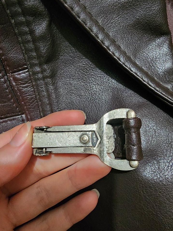 Deri Yelek Biker Yelek Vintage - Görsel 4