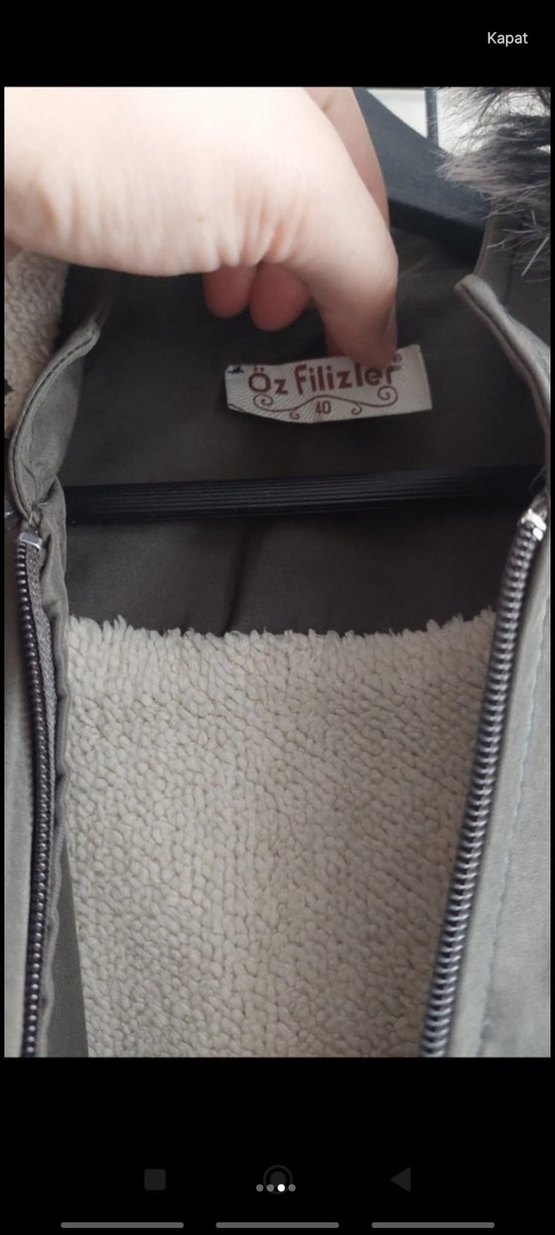 Haki yeşil Düğmeli Uzun Kadın Yağmurluk - Görsel 4