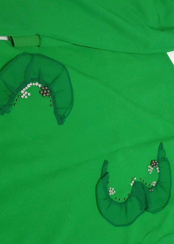 Yeşil Nakışlı tunik pantolon takım - Görsel 2