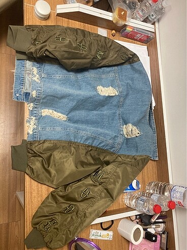 m Beden Bomber karışımlı kot ceket