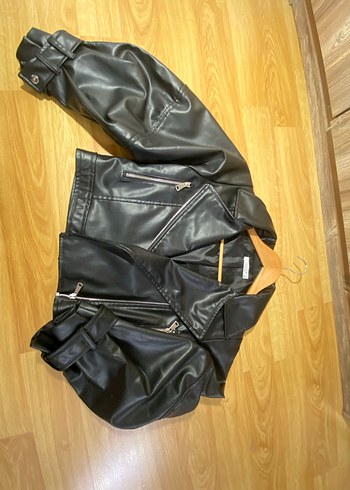 m Beden siyah Renk Kadın Siyah Deri Biker Ceket