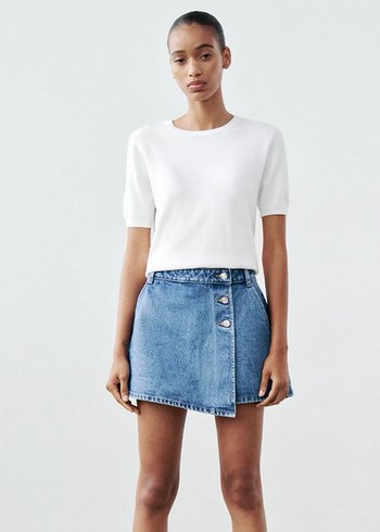 s Beden mavi Renk Zara Denim Mini Etek
