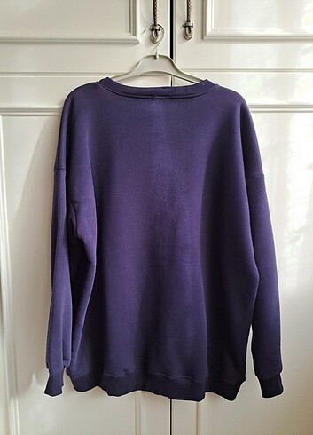 44 Beden Lacivert bisiklet yaka oversize basic sweatshirt