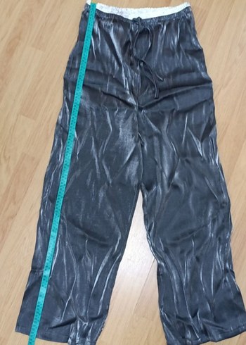 Gümüş  saten Kadın Pantolon M 38 - Görsel 5