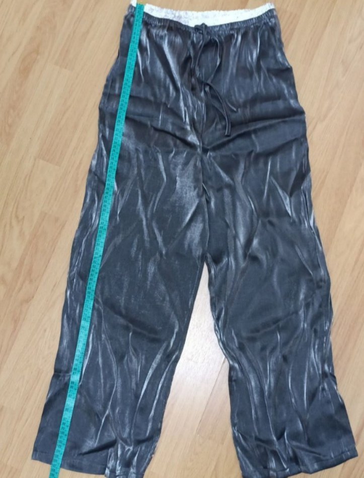 Gümüş  saten Kadın Pantolon M 38 - Görsel 5