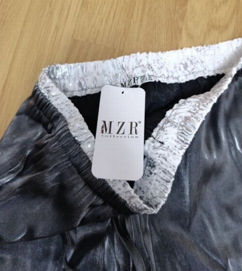 Gümüş  saten Kadın Pantolon M 38 - Görsel 3