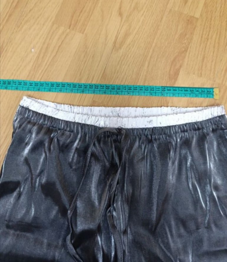 Gümüş  saten Kadın Pantolon M 38 - Görsel 4