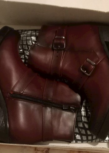 ERDOGAN. markaBordo Deri Tokalı Kadın Botu - Görsel 7