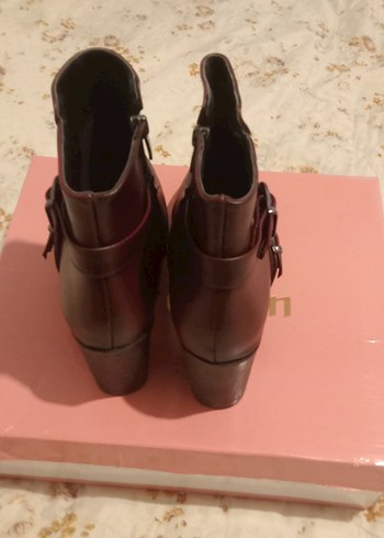 ERDOGAN. markaBordo Deri Tokalı Kadın Botu - Görsel 3