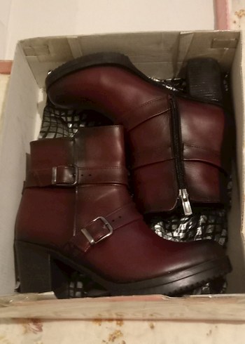 ERDOGAN. markaBordo Deri Tokalı Kadın Botu - Görsel 8