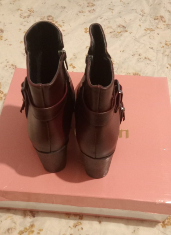 ERDOGAN. markaBordo Deri Tokalı Kadın Botu - Görsel 3