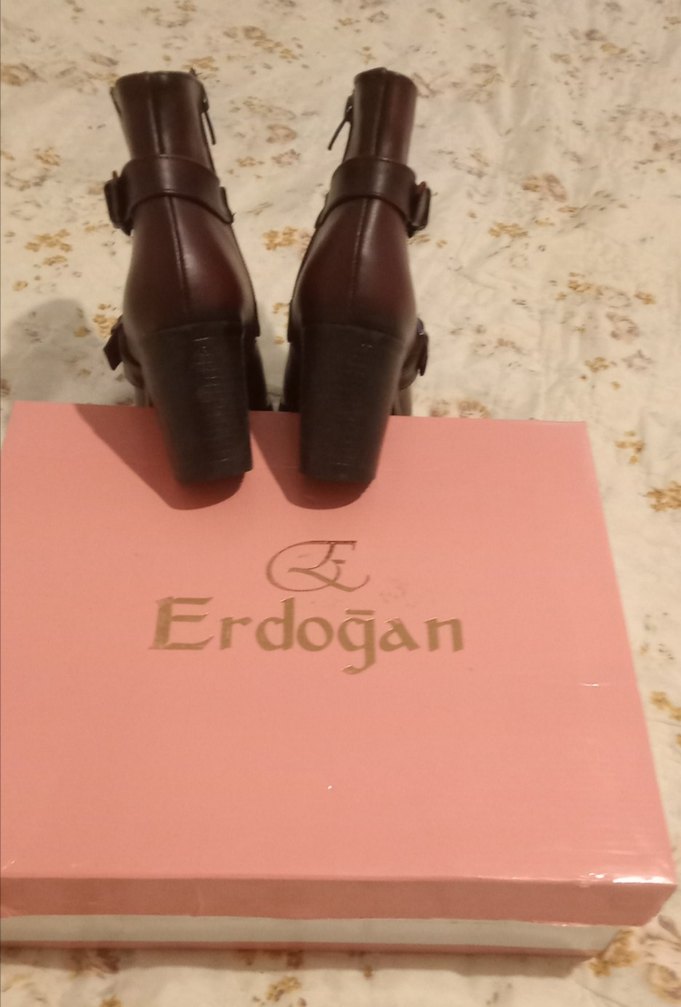 ERDOGAN. markaBordo Deri Tokalı Kadın Botu - Görsel 4
