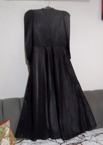 Siyah Uzun Kollu Saten Elbise L 40 - Görsel 12