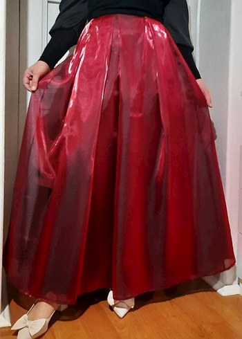 Bordo Parlak Dorce saten  straplez Takim L 40 - Görsel 5