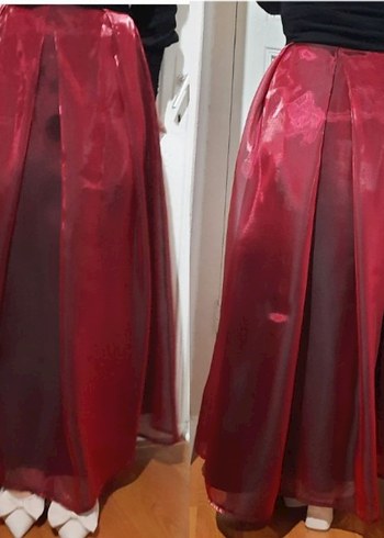 Bordo Parlak Dorce saten  straplez Takim L 40 - Görsel 2