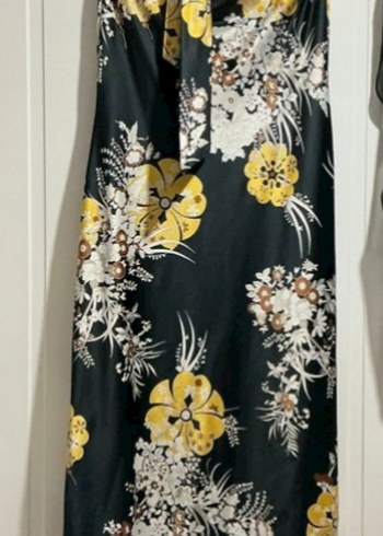 Yüksek Yakalı Siyah Mini Bohem Elbise - Görsel 5