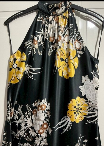 Yüksek Yakalı Siyah Mini Bohem Elbise - Görsel 8