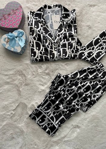 Siyah Desenli Kadın Pijama Takımı L 40 orjinal urundur - Görsel 5