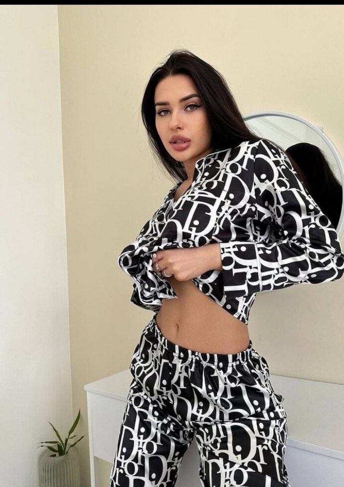 Siyah Desenli Kadın Pijama Takımı L 40 orjinal urundur - Görsel 4