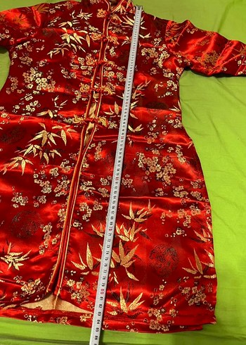 ÇİN JAPON KİMONO TAKİM XL 42 Desenleri kabartma islemedir. - Görsel 4