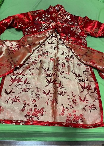 ÇİN JAPON KİMONO TAKİM XL 42 Desenleri kabartma islemedir. - Görsel 6
