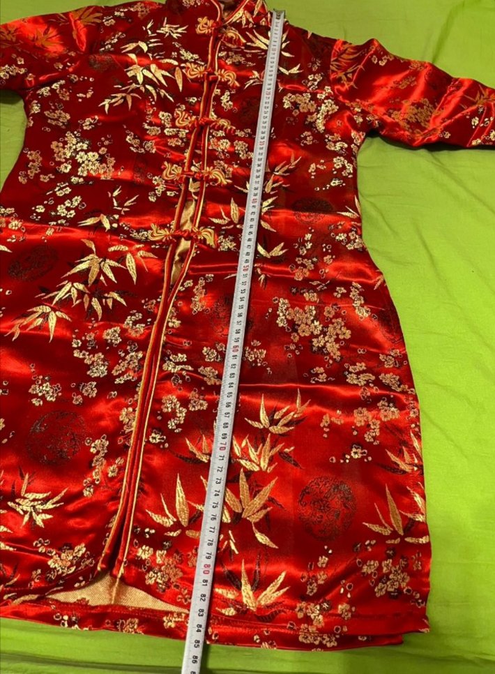 ÇİN JAPON KİMONO TAKİM XL 42 Desenleri kabartma islemedir. - Görsel 4