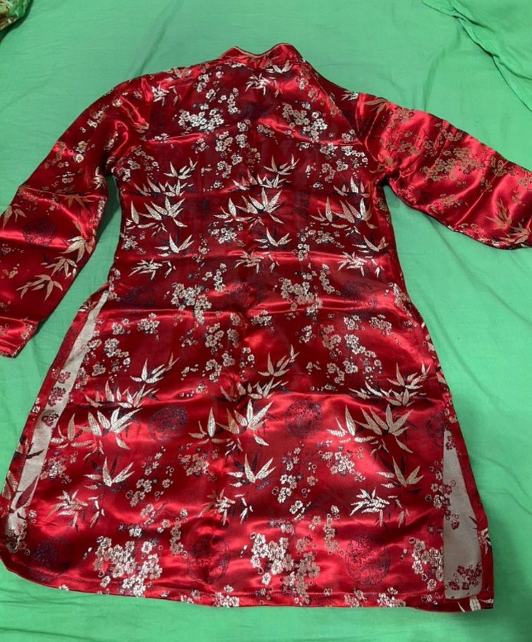 ÇİN JAPON KİMONO TAKİM XL 42 Desenleri kabartma islemedir. - Görsel 5