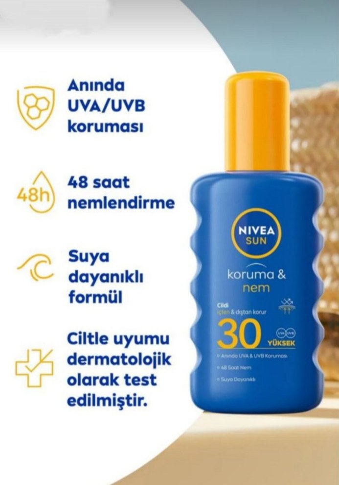 NIVEA Sun Koruma & Nem SPF30 Güneş Losyonu 200 ml - Görsel 2