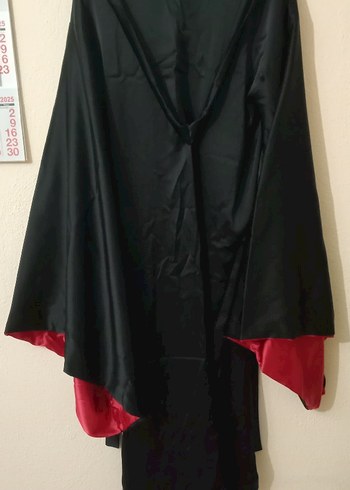 Siyah Kırmızı İki Renkli Uzun Kadın Kimono - Görsel 7