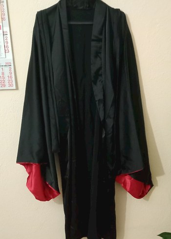 Siyah Kırmızı İki Renkli Uzun Kadın Kimono - Görsel 4